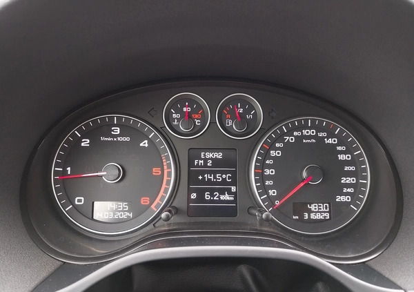 Audi A3 cena 24000 przebieg: 316829, rok produkcji 2009 z Wrocław małe 106